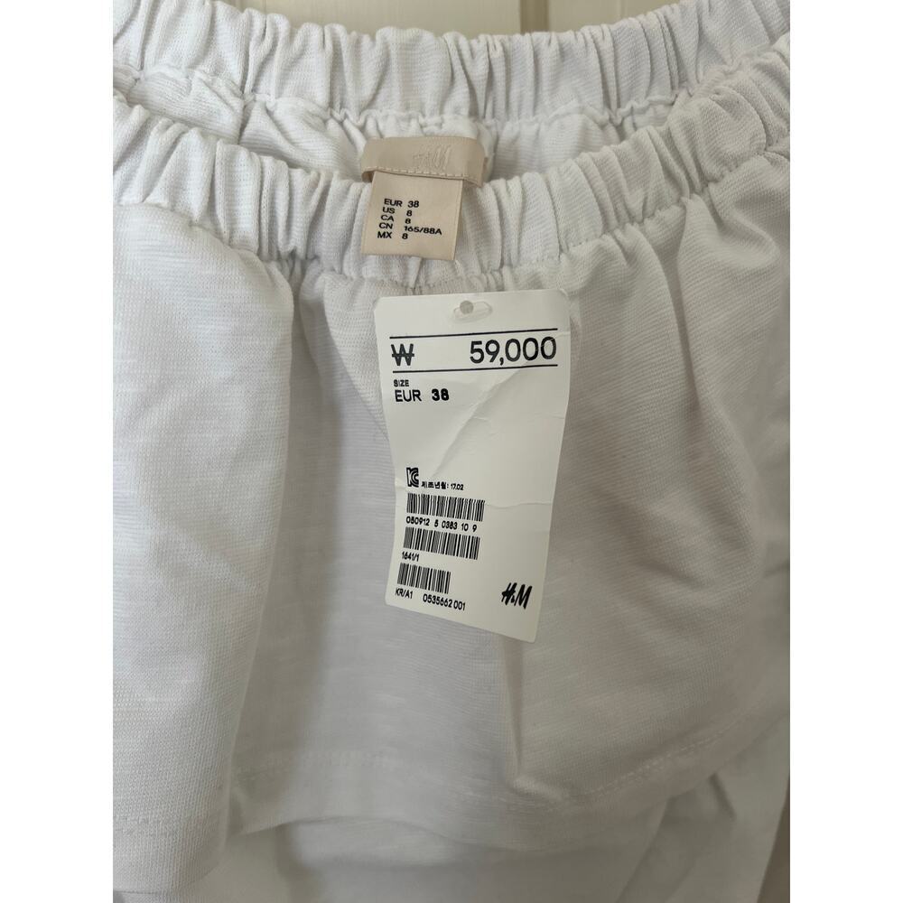 H&M White Off the Shoulder Mini Dress - size 8 - Picture 3 of 7